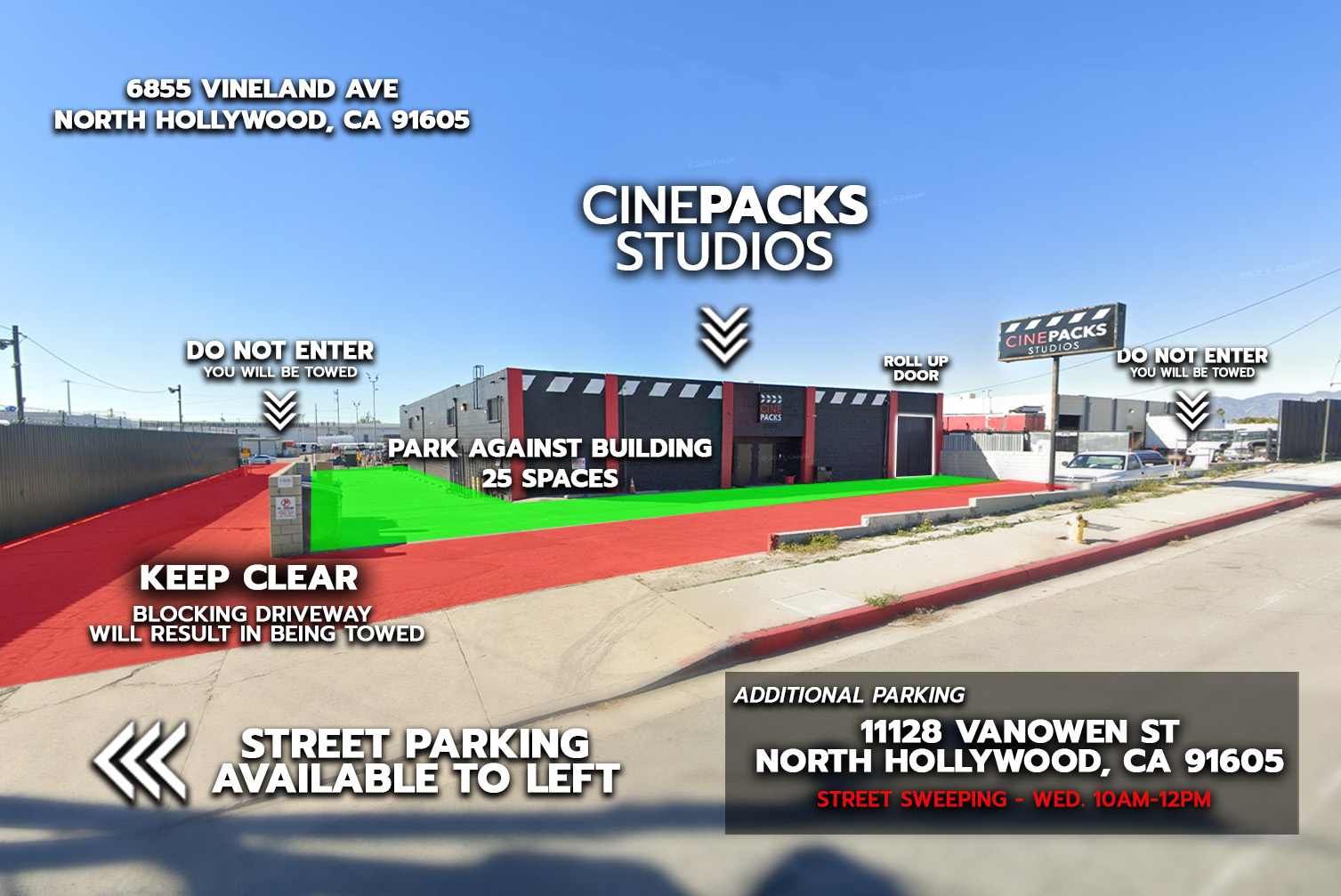 North Hollywood Studio parking map